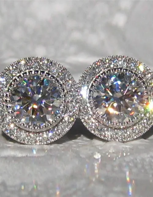 Delicate Small Round Stud Earrings with Cubic Zirconia