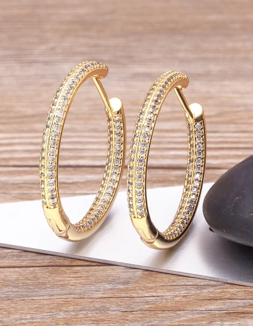 Large Crystal  Hoop Earrings