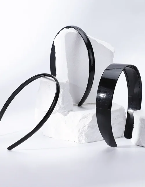 Sleek Black Hair Band Set